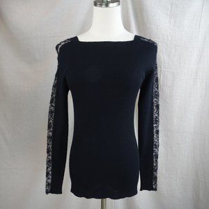 Black Wool and Lace Sweater by D. Exterior